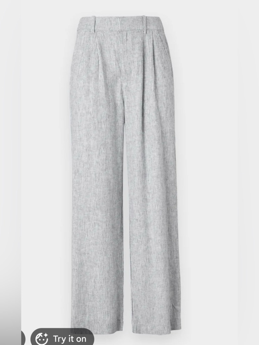 Hollister Light Gray Pinstripe Wide-Leg Pants